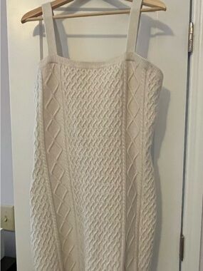 H&M Cream Cable Knit Sleeveless Dress
